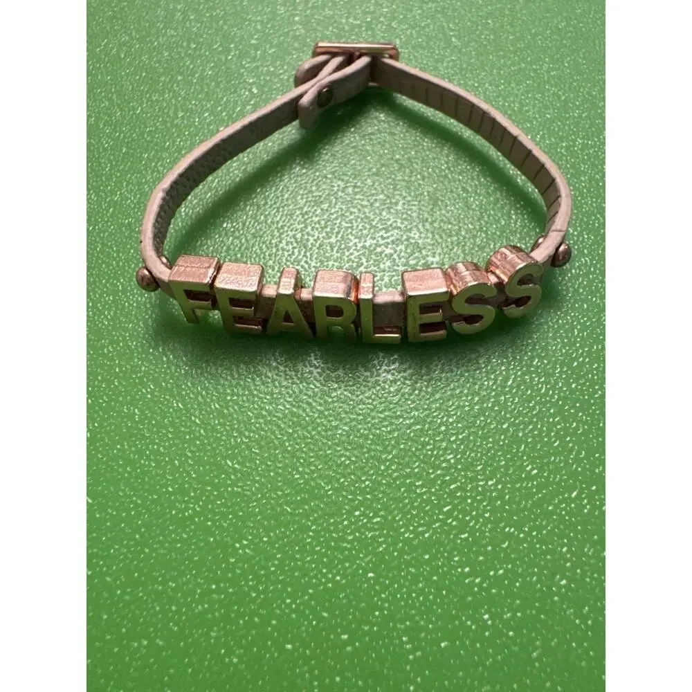 Fearless Bracelet Charm Buckle Rose Gold Costume Jewelry Faux Leather